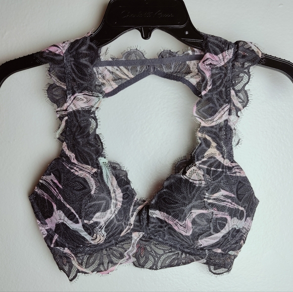 Victoria's Secret PINK Eyelash Lace Date Push Up Bralette, Sz S - Picture 6 of 15